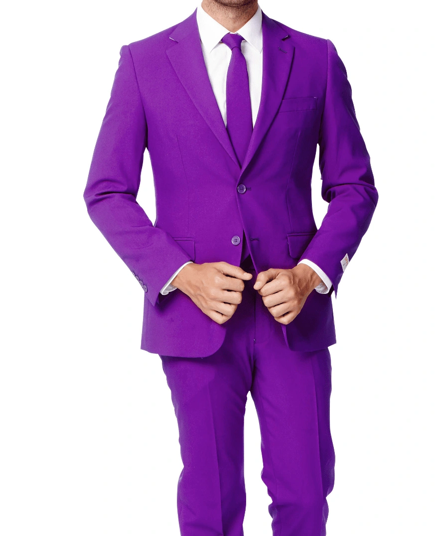 Paarse Mannenpak Basis 2-Delig Flat Front Broek Stijlvol Kleurrijk & Klaar voor Jou!