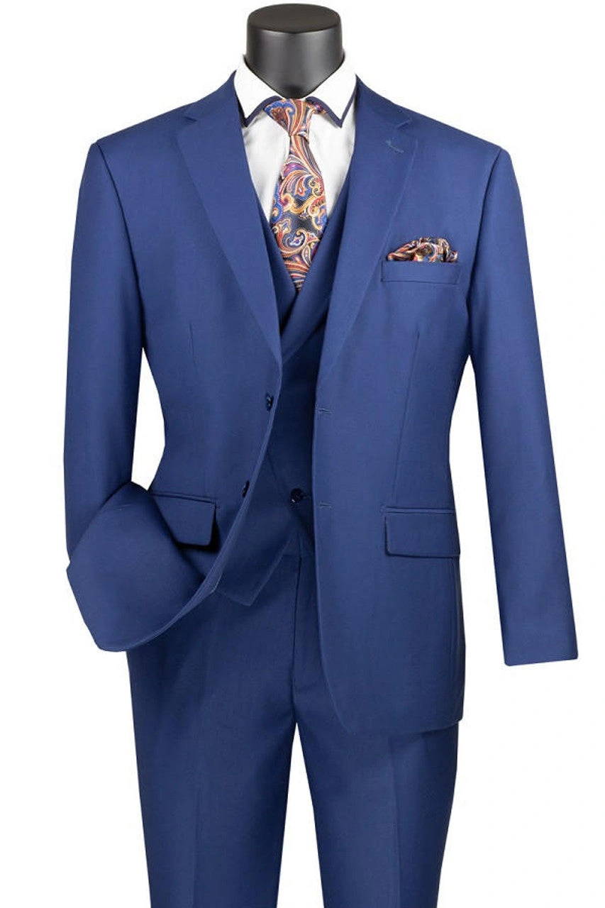 Stijlvolle Herenpakken: Vinci MV2TR Blauw, 3-Delig - Klaar voor de Show! Een must-have modern fit!